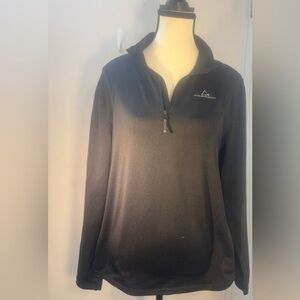Paradox Long Sleeve 1/4 Zip Pullover Women's  Fitted Athletic Size Large Black